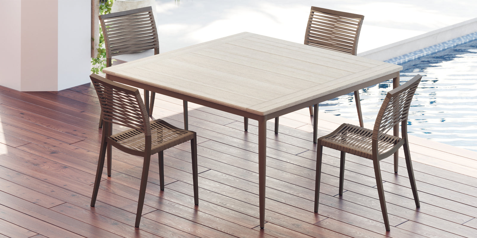 DecoScapes Danish Aluminum Square Dining Table