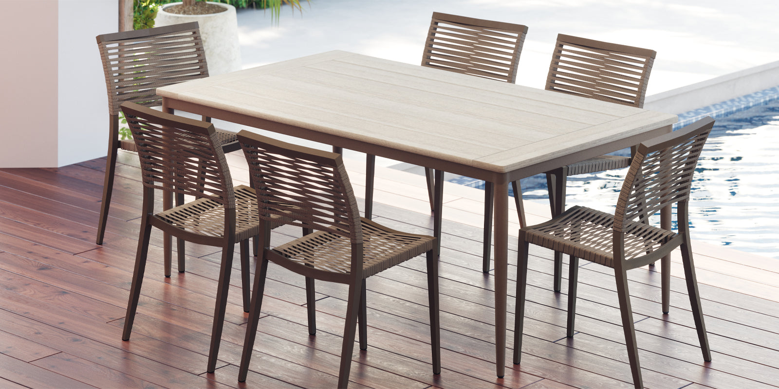 DecoScapes Danish Aluminum Square Dining Table