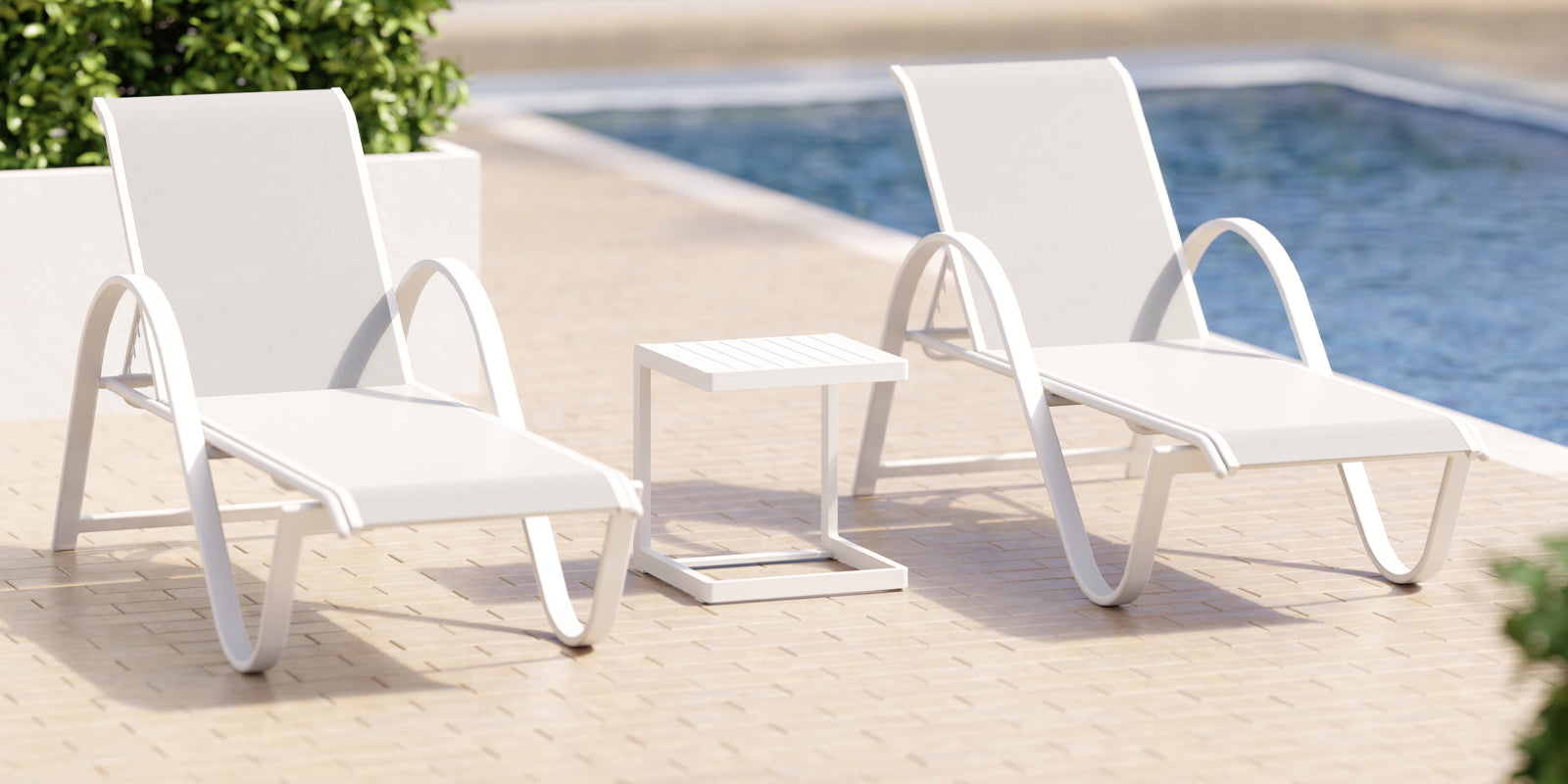 DecoScapes Fusion Aluminum 16'' Wide Square Side Table