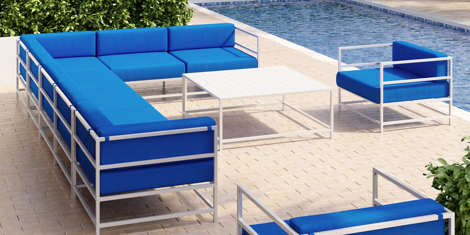 DecoScapes Delano Aluminum Modular Armless Lounge Chair