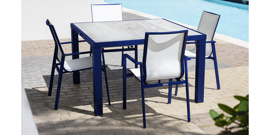 DecoScapes Tide Aluminum Sling Dining Arm Chair