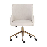 Sunpan Franklin Office Chair - Beige Linen / Vintage Black