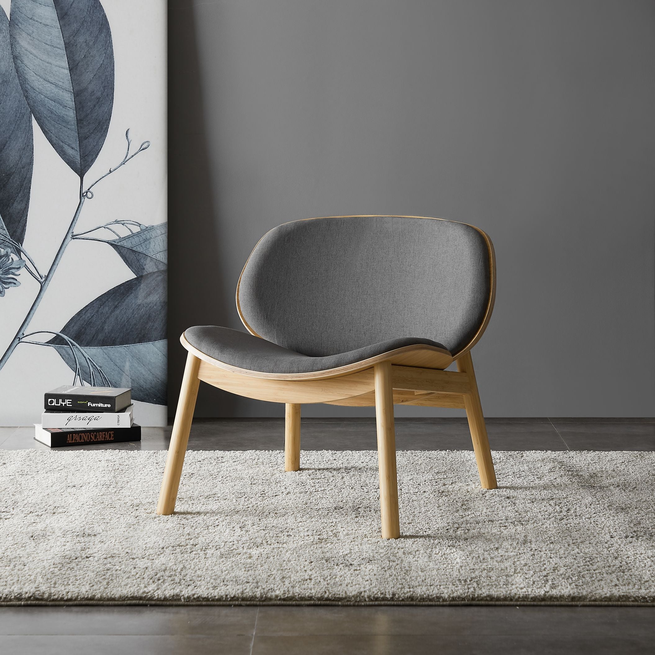 Greenington Danica Lounge Chair in Wheat Gray/Wheat Red