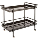 Sunpan Livingston Bar Cart Antique Brass / Black