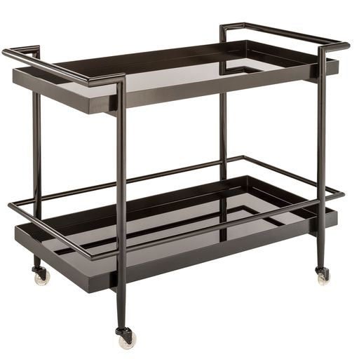 Sunpan Livingston Bar Cart Antique Brass / Black