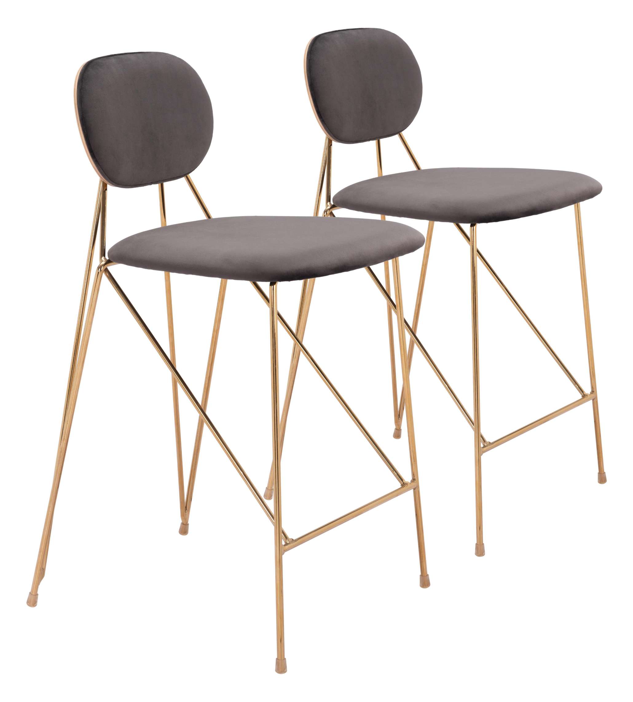 Zuo Modern Georges Counter Stool Gray & Gold