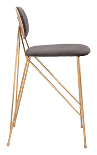 Zuo Modern Georges Counter Stool Gray & Gold