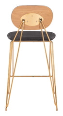 Zuo Modern Georges Counter Stool Gray & Gold