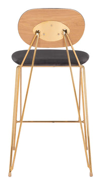 Zuo Modern Georges Counter Stool Gray & Gold
