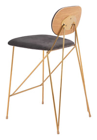 Zuo Modern Georges Counter Stool Gray & Gold