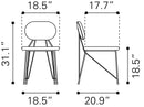 Zuo Modern Georges Dining Chair in Gray & Gold