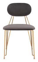 Zuo Modern Georges Dining Chair in Gray & Gold