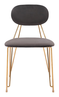 Zuo Modern Georges Dining Chair in Gray & Gold