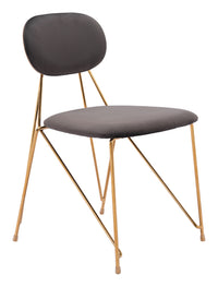 Zuo Modern Georges Dining Chair in Gray & Gold