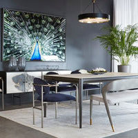 Sunpan Madura Banquette Belfast Heather Grey-Bravo Metal / Polo Club Muslin-Bravo Cream