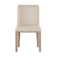 Sunpan Elisa Dining Chair in Grey Oak - Dazzle Cream / Naya Check Black / Light Oak - Mainz Cream