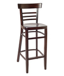 BFM Seating Giulia Barstool In Dark Walnut/Natural/Black Stain