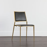 Sunpan Odilia Stackable Dining Chair Bravo Cream / Bravo Portabella - Set of Two
