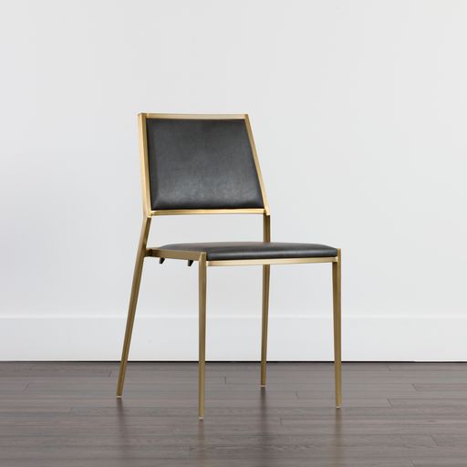 Sunpan Odilia Stackable Dining Chair Bravo Cream / Bravo Portabella - Set of Two