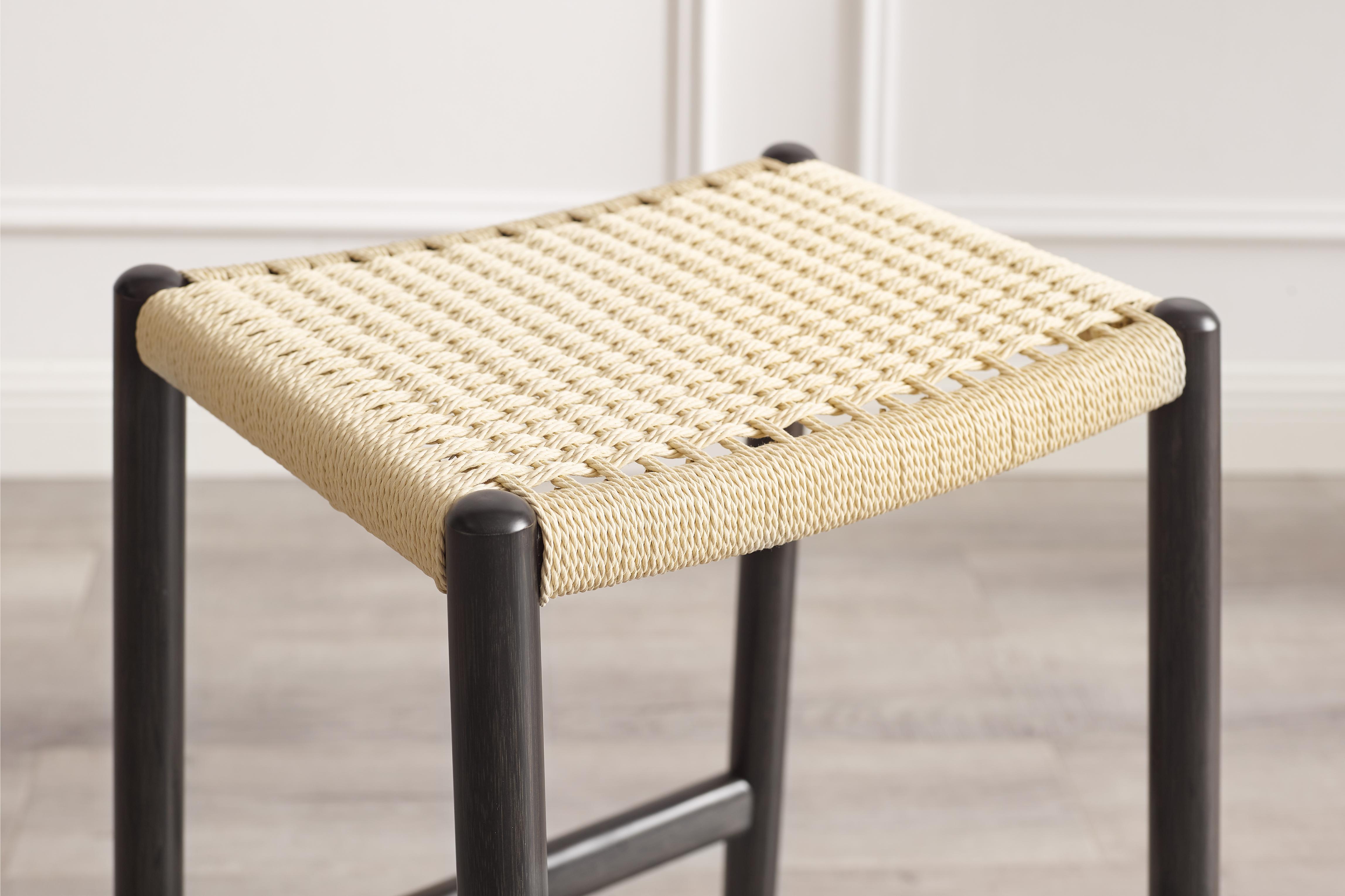 Greenington Leif Counter Height Stool In Caviar/Wheat
