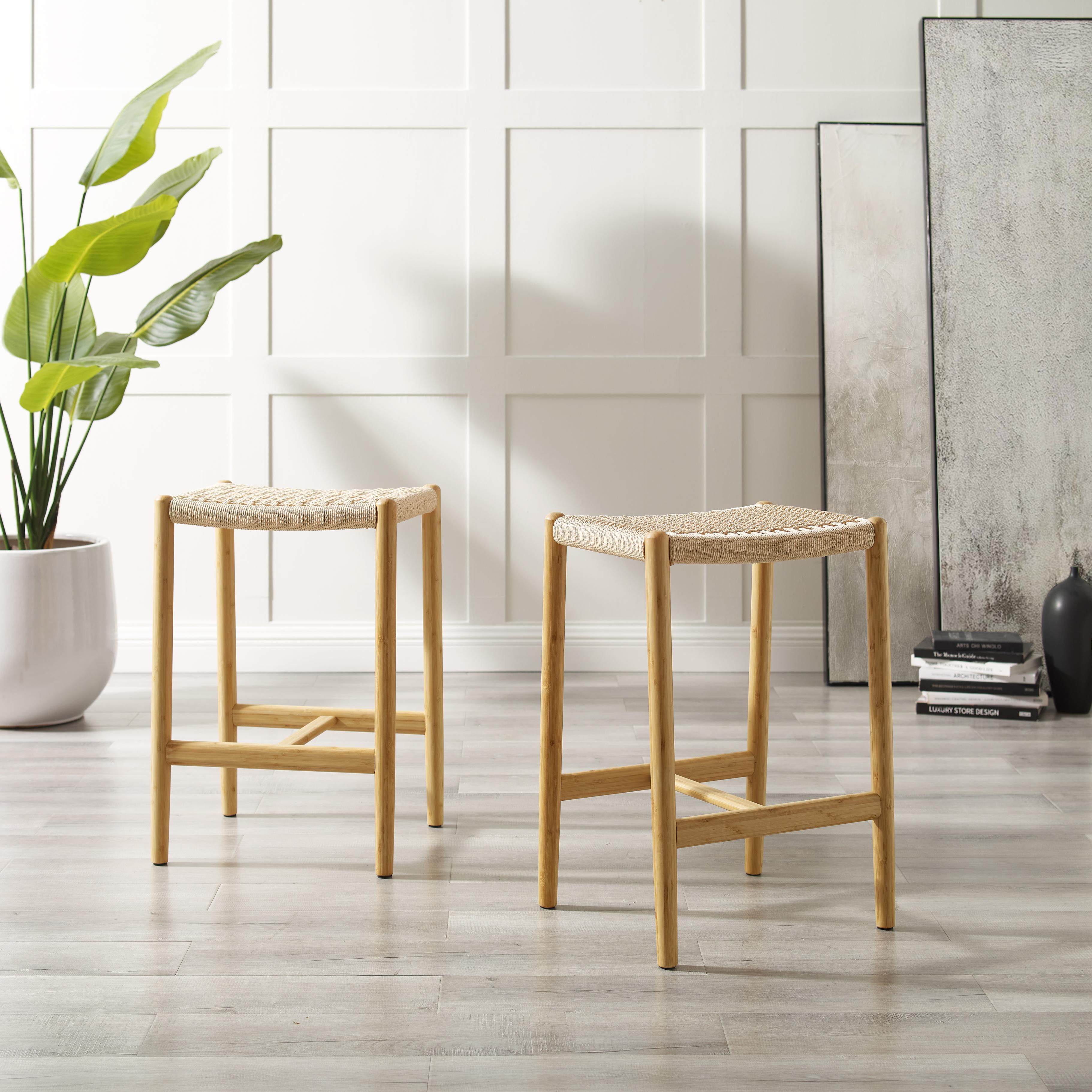 Greenington Leif Counter Height Stool In Caviar/Wheat