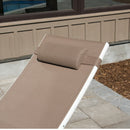 Vivere Glendale 4 position Aluminum Pool Lounger With Wheel & Pillow - Macchiato