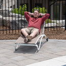 Vivere Glendale 4 position Aluminum Pool Lounger With Wheel & Pillow - Macchiato