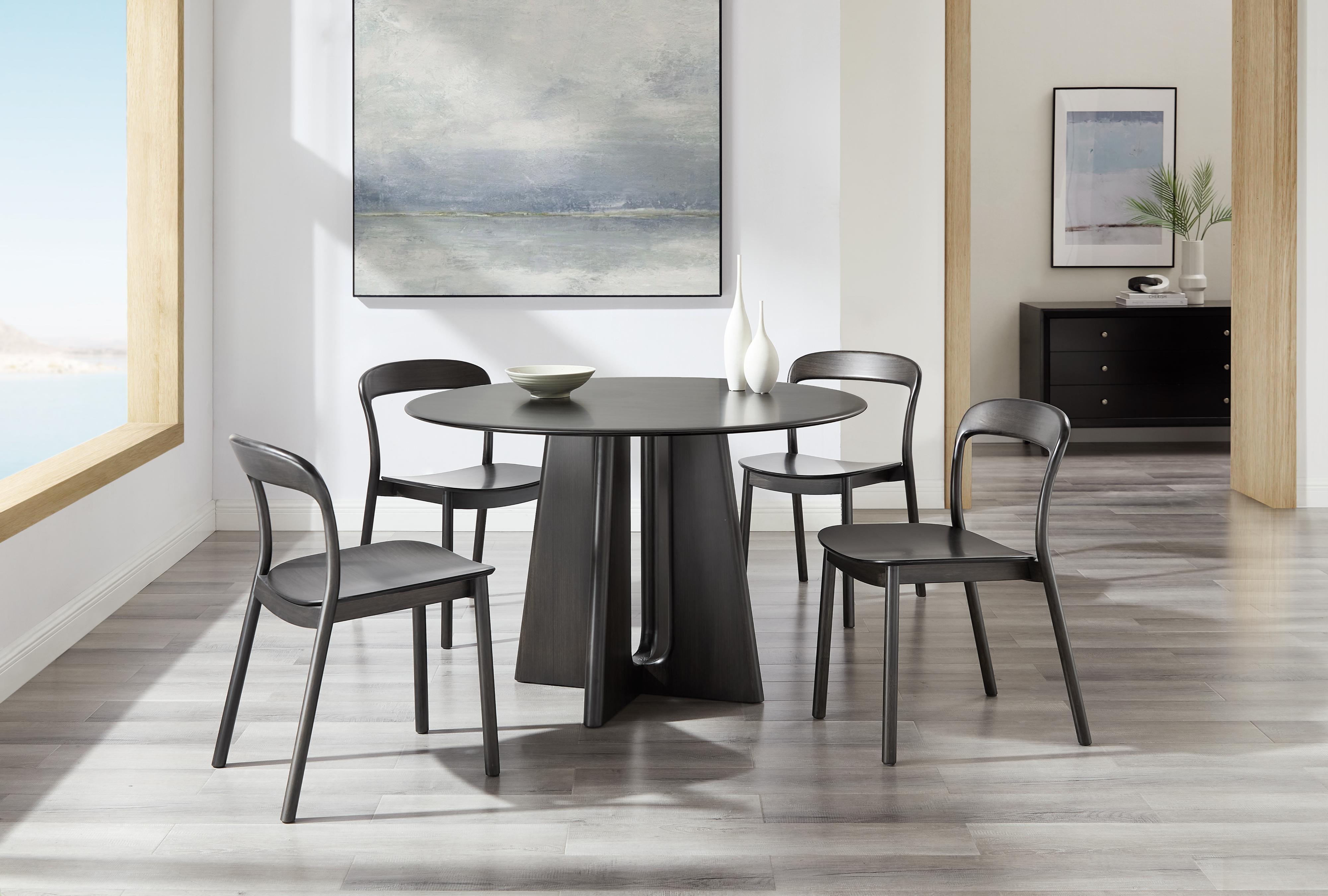 Greenington Luna 48” Round Table In Caviar/Wheat