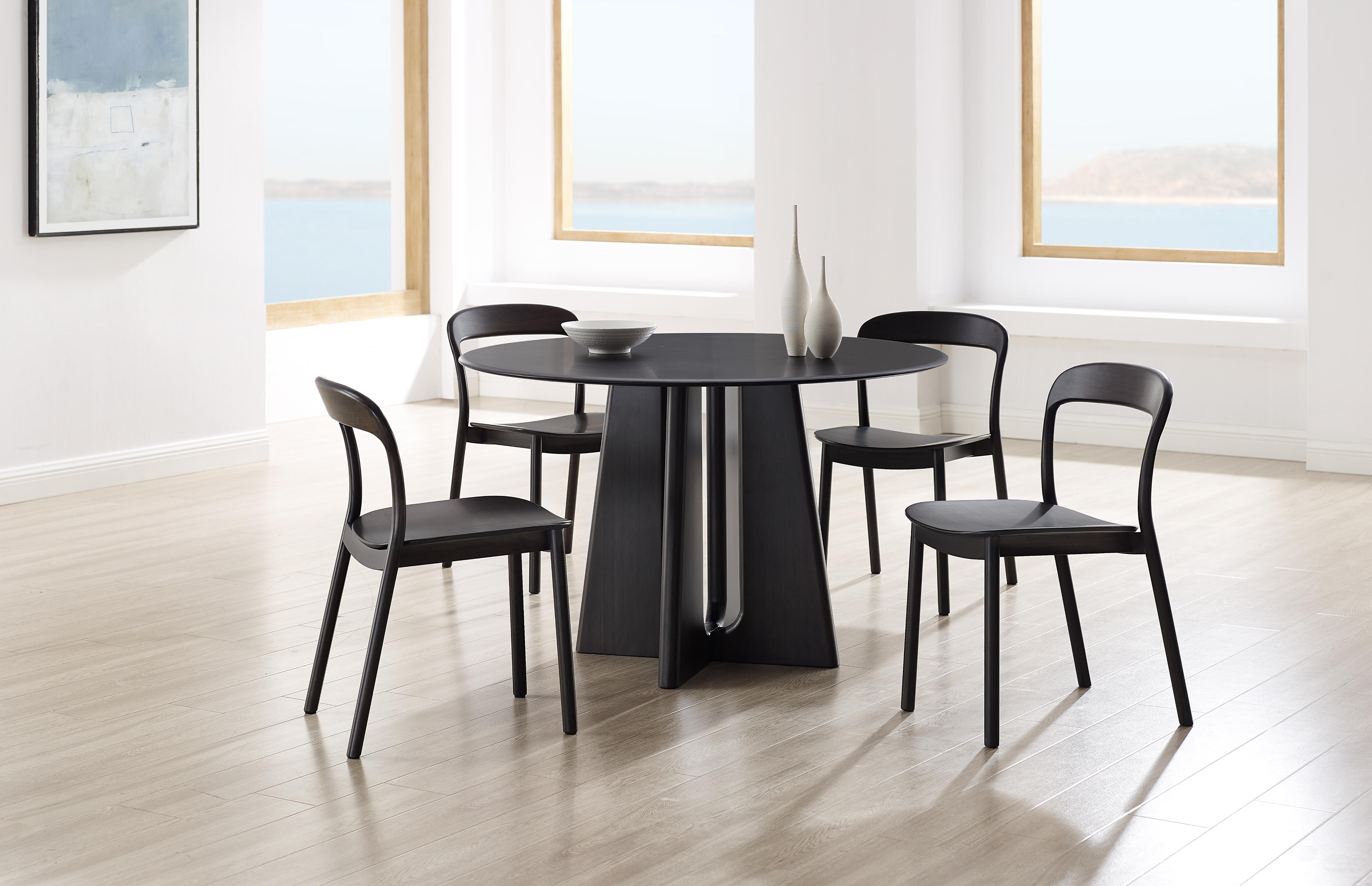 Greenington Luna 48” Round Table In Caviar/Wheat
