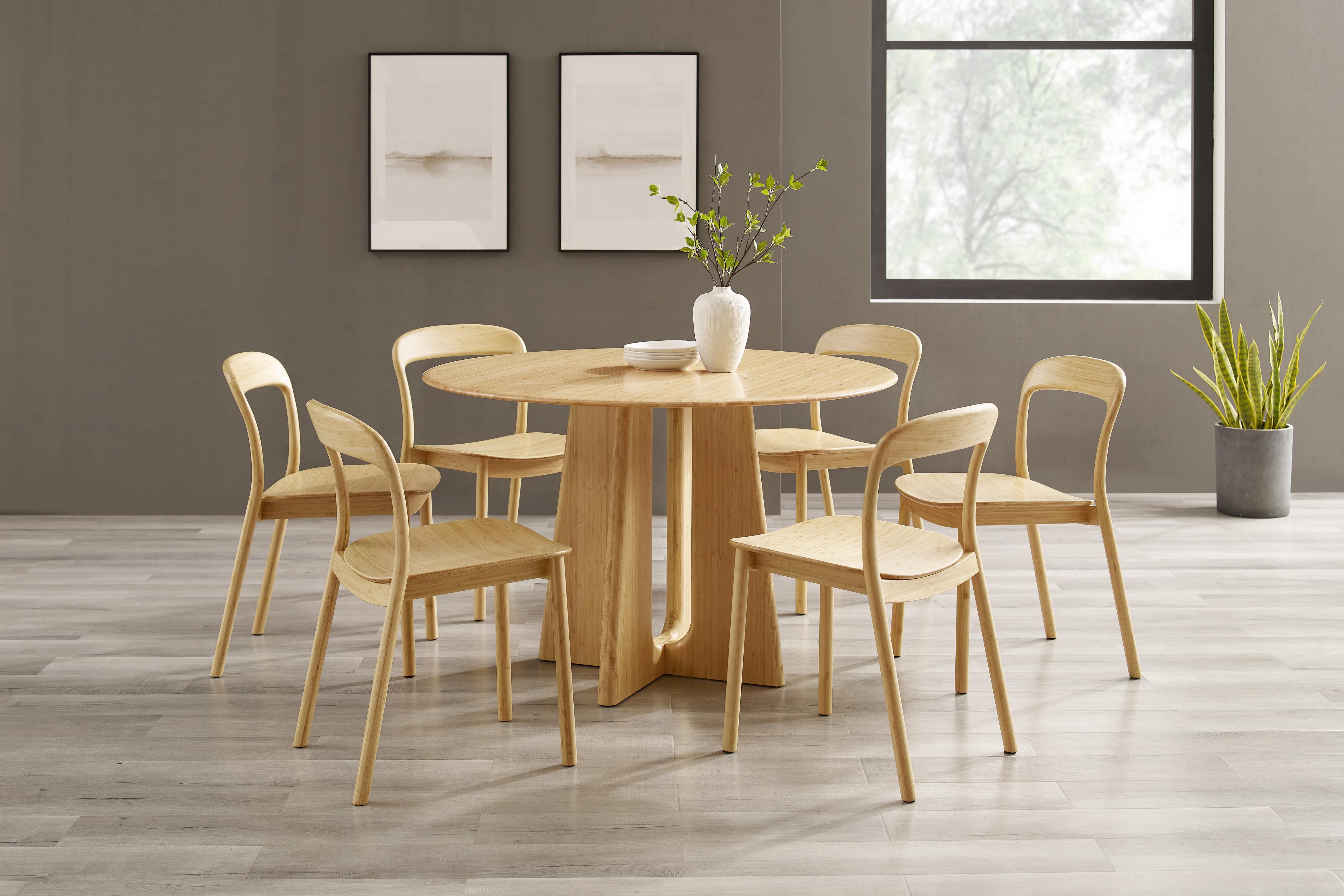 Greenington Luna 48” Round Table In Caviar/Wheat