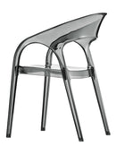 Florida Seating Polypropylene Shell With Aluminum Legs Side Chair - GOSSIP - Smoke Gray/White