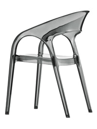 Florida Seating Polypropylene Shell With Aluminum Legs Side Chair - GOSSIP - Smoke Gray/White