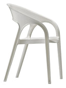 Florida Seating Polypropylene Shell With Aluminum Legs Side Chair - GOSSIP - Smoke Gray/White