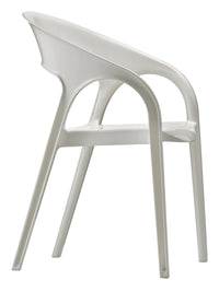 Florida Seating Polypropylene Shell With Aluminum Legs Side Chair - GOSSIP - Smoke Gray/White