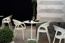 Florida Seating Polypropylene Shell With Aluminum Legs Side Chair - GOSSIP - Smoke Gray/White