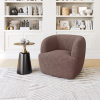 Zuo Modern Govan Swivel Chair in Ivory/Brown