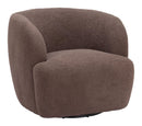 Zuo Modern Govan Swivel Chair in Ivory/Brown
