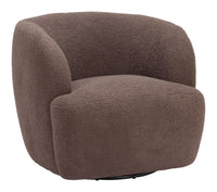 Zuo Modern Govan Swivel Chair in Ivory/Brown