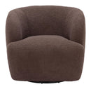 Zuo Modern Govan Swivel Chair in Ivory/Brown