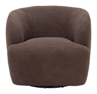Zuo Modern Govan Swivel Chair in Ivory/Brown