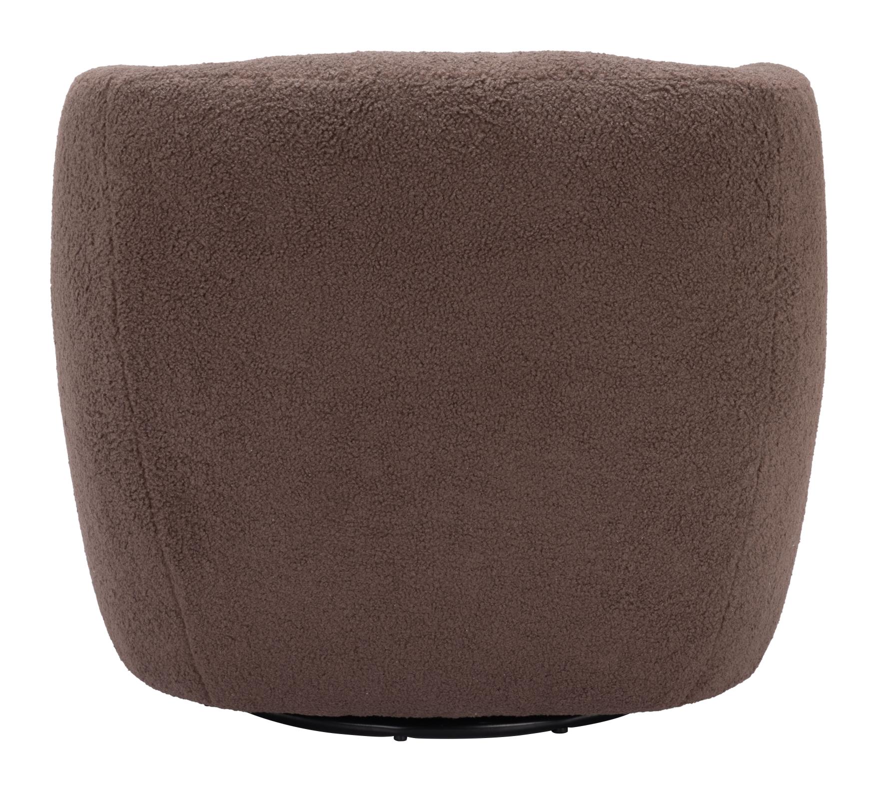 Zuo Modern Govan Swivel Chair in Ivory/Brown