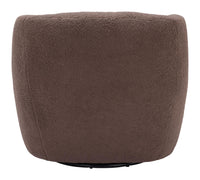 Zuo Modern Govan Swivel Chair in Ivory/Brown
