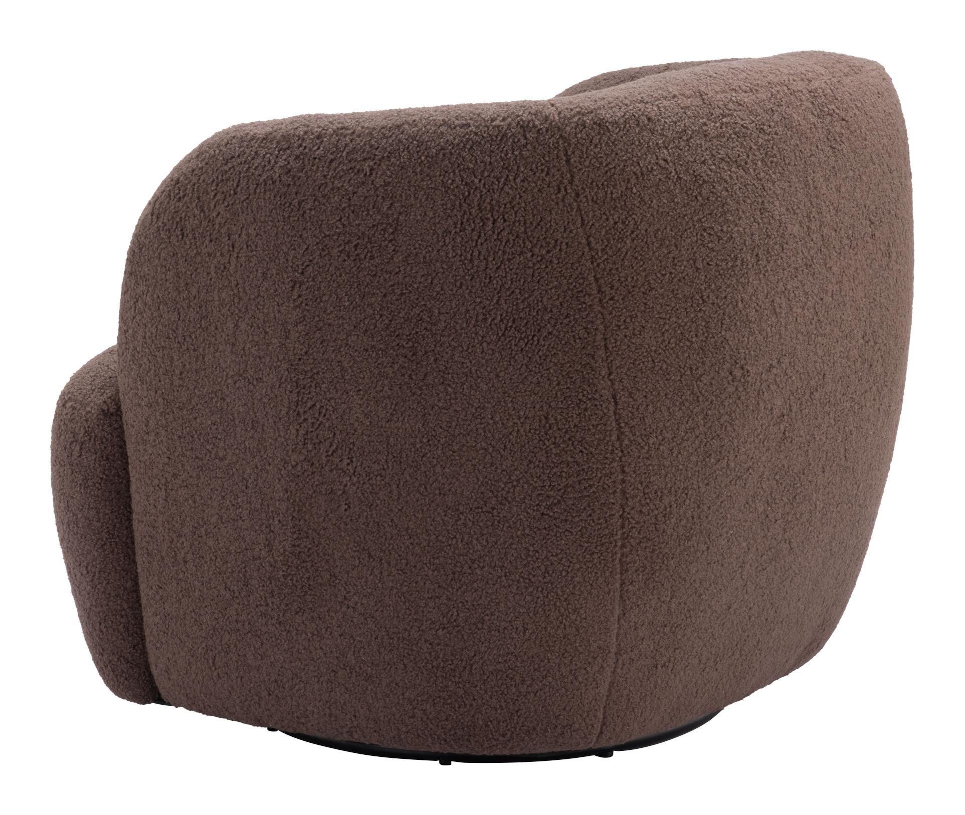 Zuo Modern Govan Swivel Chair in Ivory/Brown