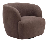Zuo Modern Govan Swivel Chair in Ivory/Brown