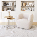 Zuo Modern Govan Swivel Chair in Ivory/Brown