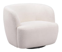 Zuo Modern Govan Swivel Chair in Ivory/Brown