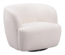 Zuo Modern Govan Swivel Chair in Ivory/Brown