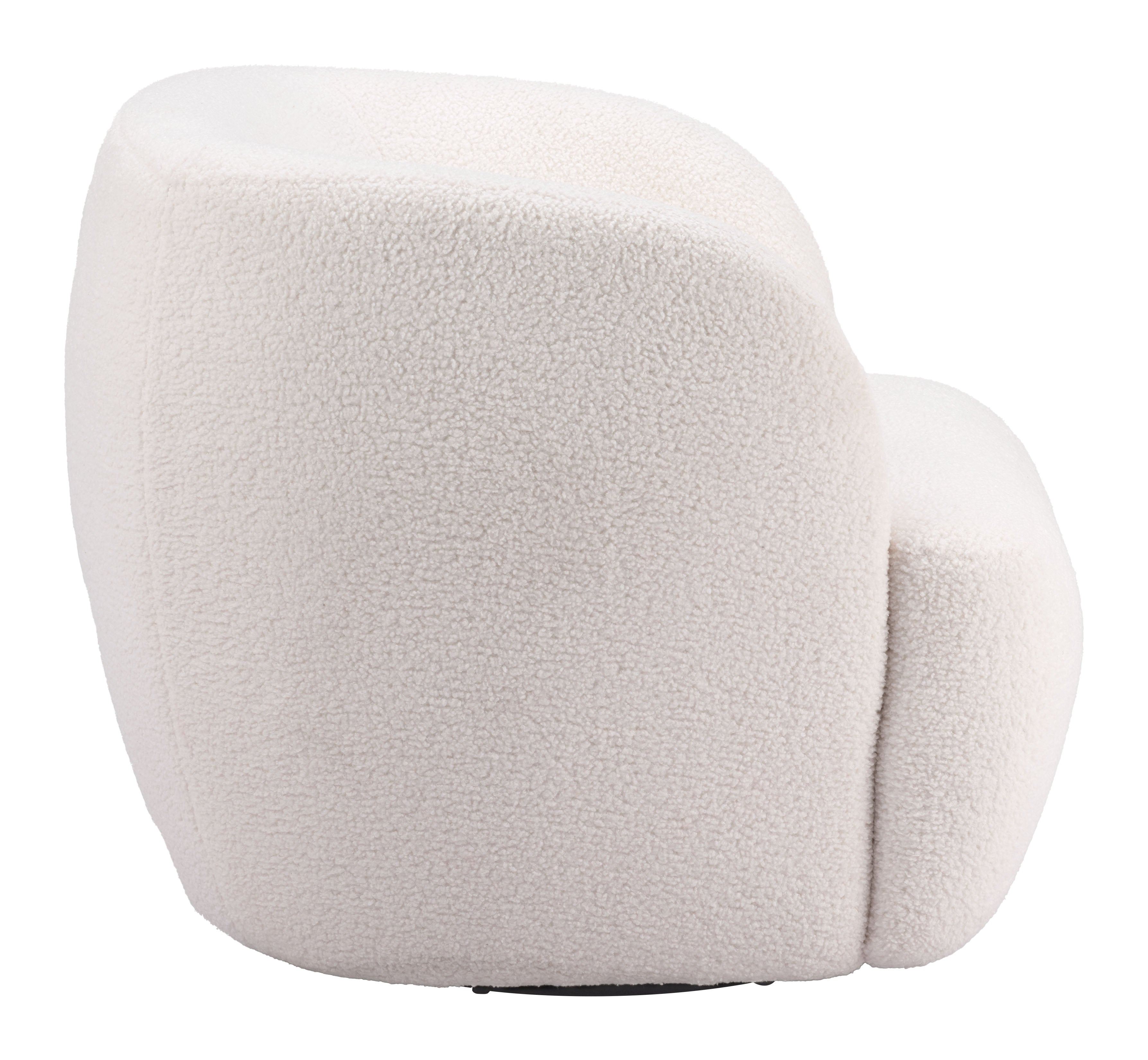 Zuo Modern Govan Swivel Chair in Ivory/Brown