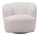 Zuo Modern Govan Swivel Chair in Ivory/Brown