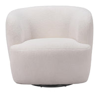 Zuo Modern Govan Swivel Chair in Ivory/Brown